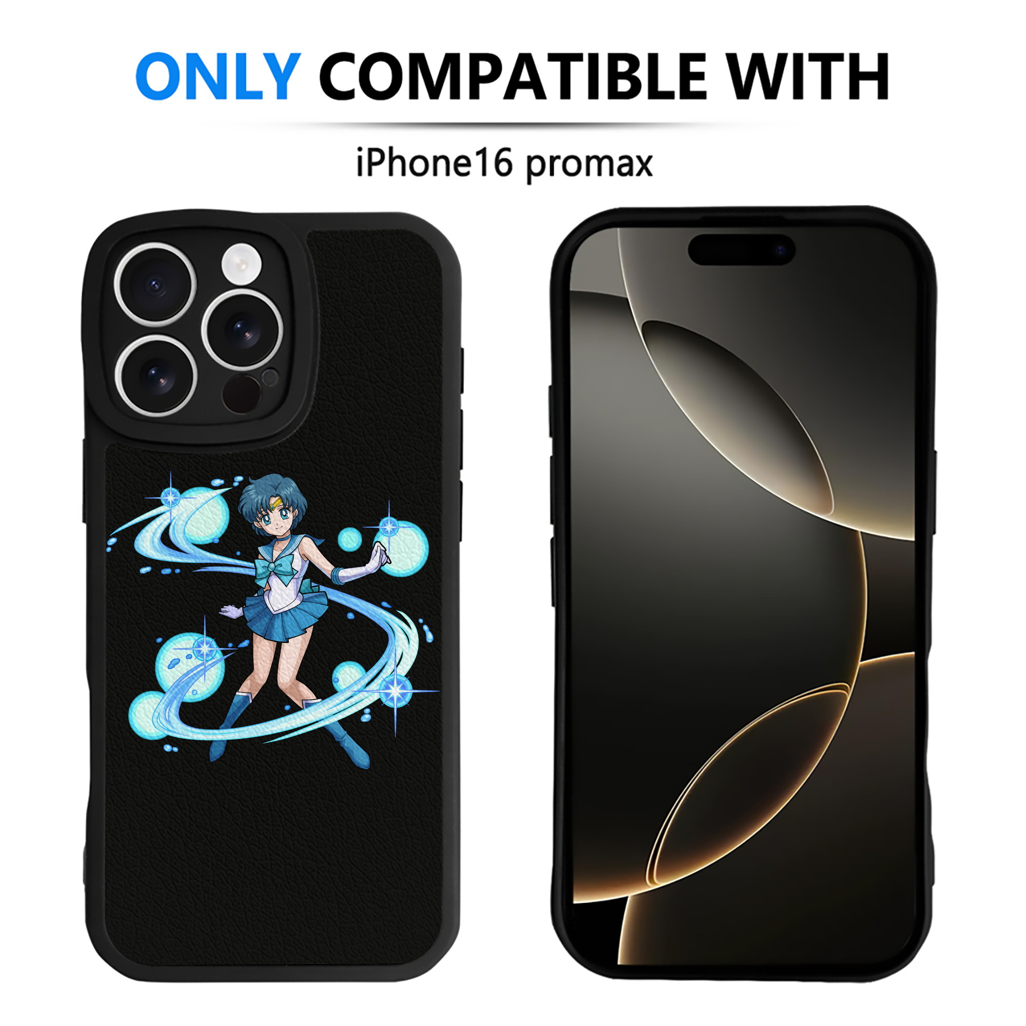 （画像用） 美少女戦士セーラームーン 水野 亜美 みずの あみ Sailor Moon Mizuno Ami 【iPhone 16シリーズ対応】シリコンスマホケース（レザー調） 材質：シリコン